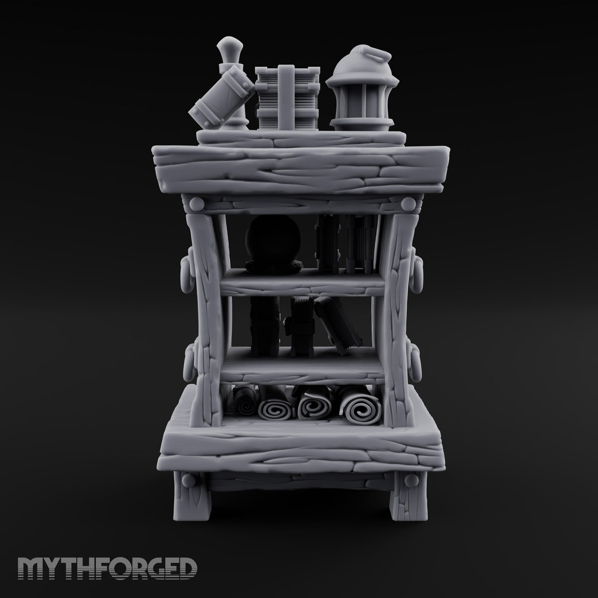 Crystal Ball Stays Unsold Wooden Magic Shop Display Shelf