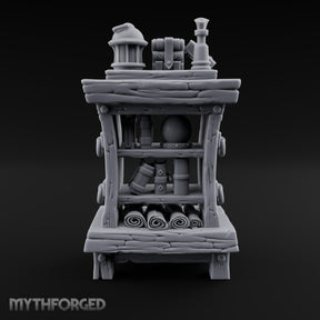 Crystal Ball Stays Unsold Wooden Magic Shop Display Shelf
