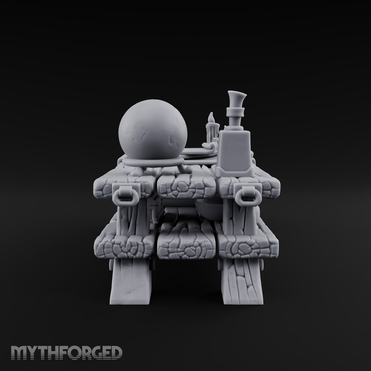 Fortune Told, Skull Sold Wooden Magic Shop Display Table