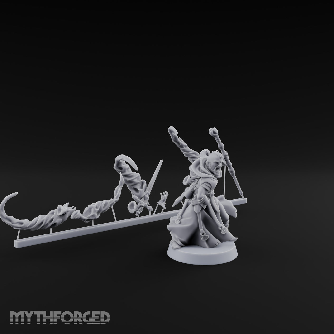 Magic Summoning Human Wizard Miniature for Dungeons and Dragons, Pathfinder or other TTRPGs
