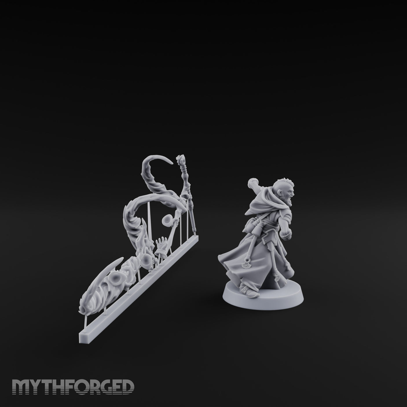 Magic Summoning Human Wizard Miniature for Dungeons and Dragons, Pathfinder or other TTRPGs