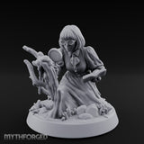 Magnifying Glass Raised Human Monster Hunter Miniature for Dungeons and Dragons, Pathfinder or other TTRPGs