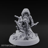 Magnifying Glass Raised Human Monster Hunter Miniature for Dungeons and Dragons, Pathfinder or other TTRPGs