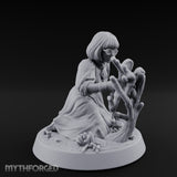Magnifying Glass Raised Human Monster Hunter Miniature for Dungeons and Dragons, Pathfinder or other TTRPGs