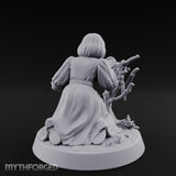 Magnifying Glass Raised Human Monster Hunter Miniature for Dungeons and Dragons, Pathfinder or other TTRPGs