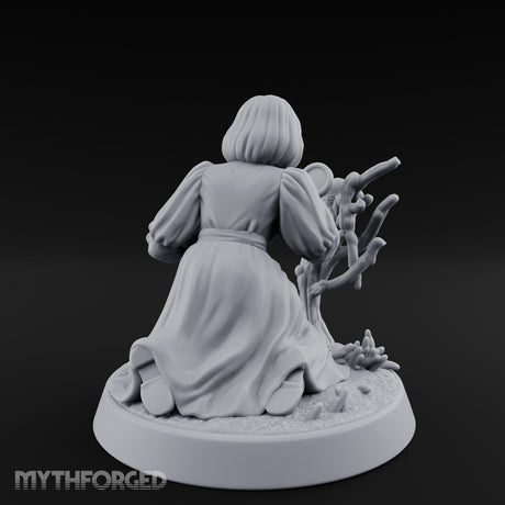 Magnifying Glass Raised Human Monster Hunter Miniature for Dungeons and Dragons, Pathfinder or other TTRPGs