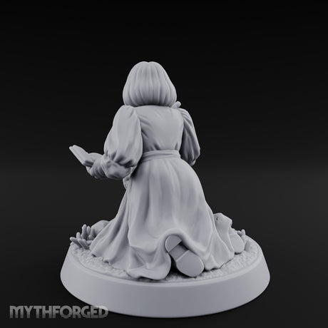 Magnifying Glass Raised Human Monster Hunter Miniature for Dungeons and Dragons, Pathfinder or other TTRPGs