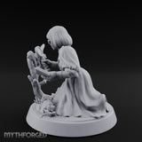 Magnifying Glass Raised Human Monster Hunter Miniature for Dungeons and Dragons, Pathfinder or other TTRPGs