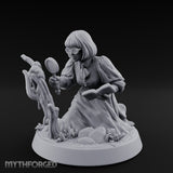 Magnifying Glass Raised Human Monster Hunter Miniature for Dungeons and Dragons, Pathfinder or other TTRPGs