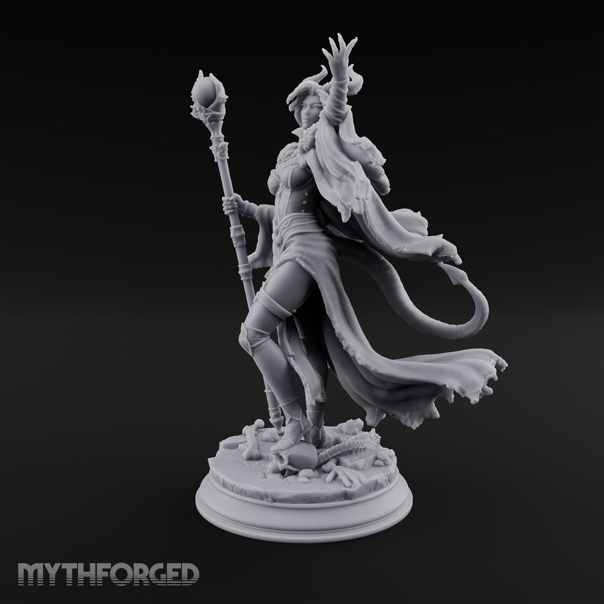 Bend to My Will Tiefling Sorceress Miniature for Dungeons and Dragons, Pathfinder or other TTRPGs