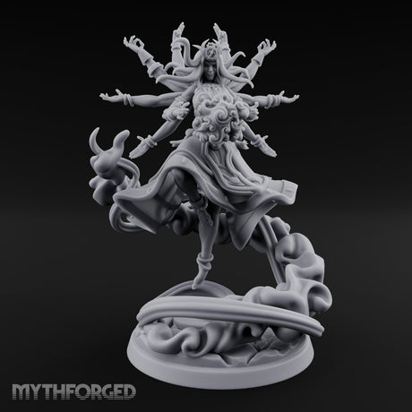 Many Arms Ascending Demon Goddess Miniature for Dungeons and Dragons, Pathfinder or other TTRPGs
