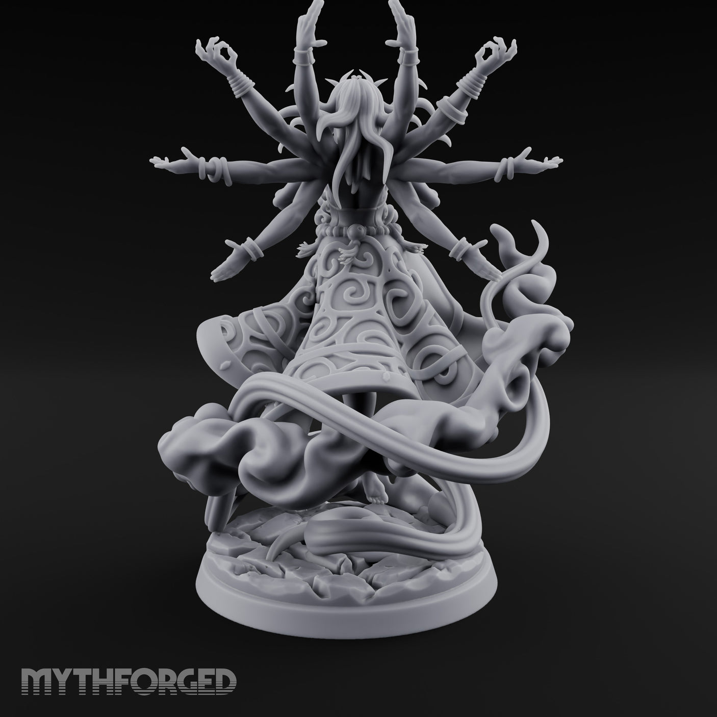Many Arms Ascending Demon Goddess Miniature for Dungeons and Dragons, Pathfinder or other TTRPGs