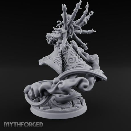 Many Arms Ascending Demon Goddess Miniature for Dungeons and Dragons, Pathfinder or other TTRPGs