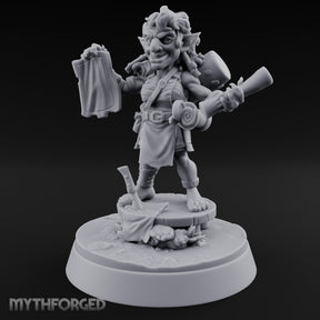 Map Waving Mallet Wielding Goblin Trickster Miniature for Dungeons and Dragons, Pathfinder or other TTRPGs