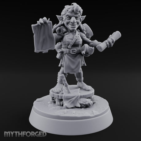 Map Waving Mallet Wielding Goblin Trickster Miniature for Dungeons and Dragons, Pathfinder or other TTRPGs