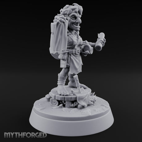 Map Waving Mallet Wielding Goblin Trickster Miniature for Dungeons and Dragons, Pathfinder or other TTRPGs