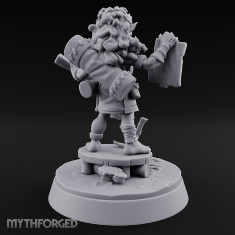Map Waving Mallet Wielding Goblin Trickster Miniature for Dungeons and Dragons, Pathfinder or other TTRPGs