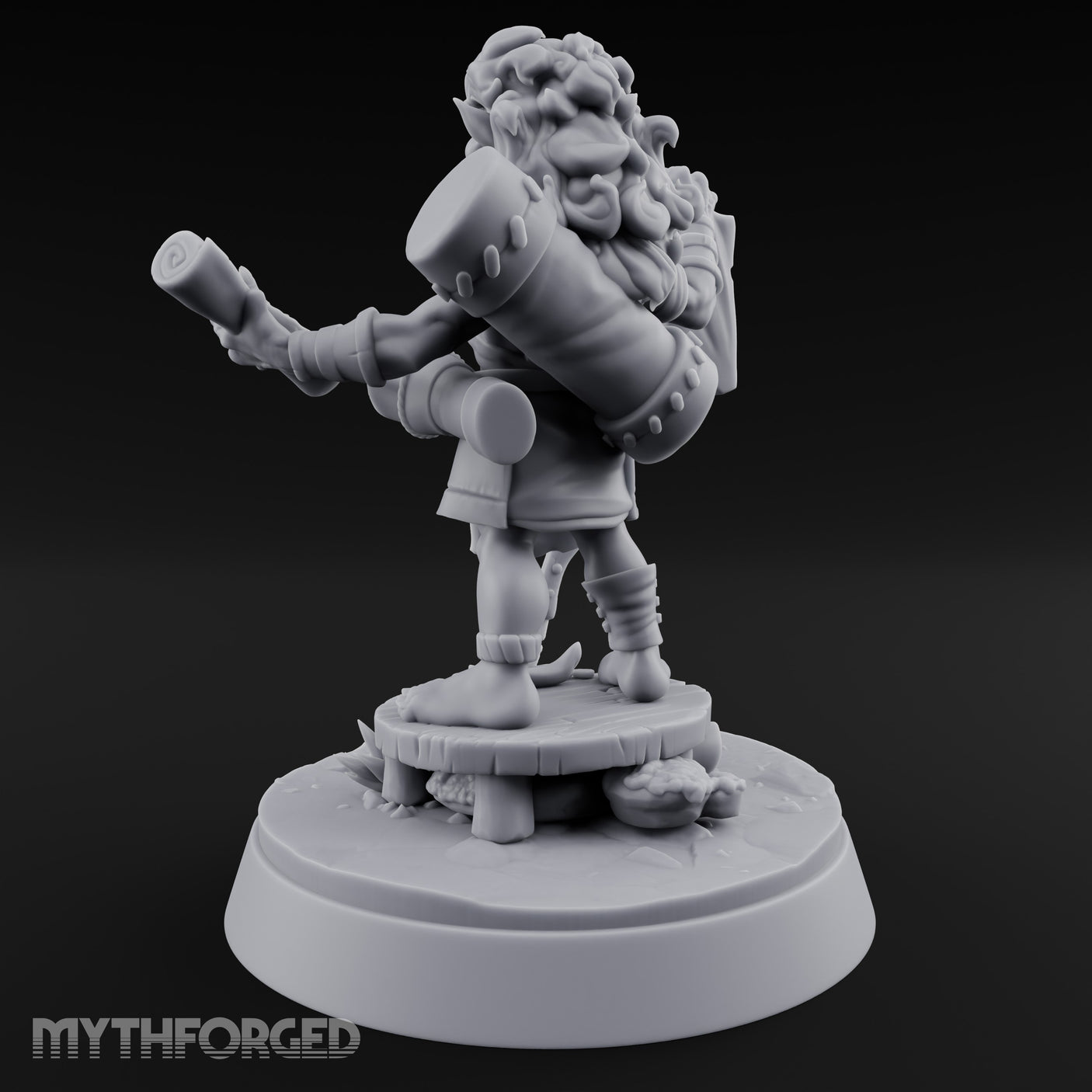 Map Waving Mallet Wielding Goblin Trickster Miniature for Dungeons and Dragons, Pathfinder or other TTRPGs