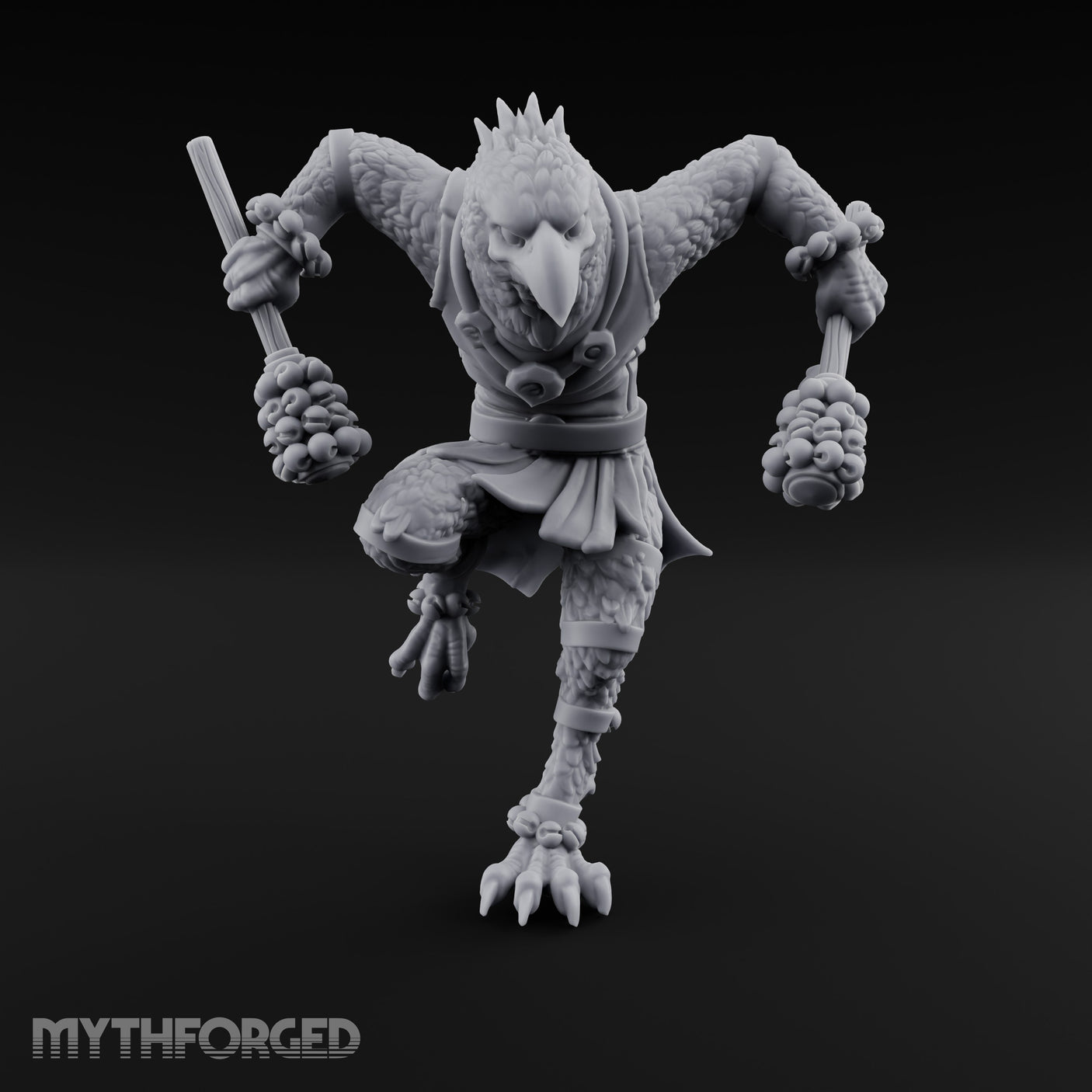 Maracas Rattling Kenku Bard Miniature for Dungeons and Dragons, Pathfinder or other TTRPGs