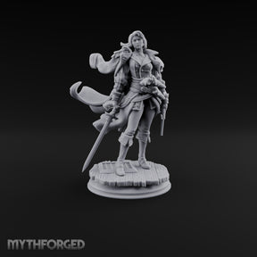 Two Pistols Left Holstered Human Female Pirate Captain