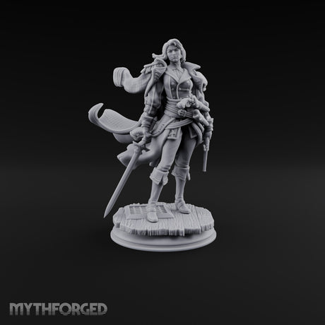 Two Pistols Left Holstered Human Female Pirate Captain