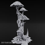 Mask-Dangled Rope-Twisted Tribal Spirit Tree Scene Miniature for Dungeons and Dragons, Pathfinder or other TTRPGs
