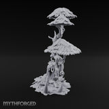 Mask-Dangled Rope-Twisted Tribal Spirit Tree Scene Miniature for Dungeons and Dragons, Pathfinder or other TTRPGs