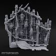 Mask-Nailed Vine-Tangled Tribal Bamboo Wall Scene Miniature for Dungeons and Dragons, Pathfinder or other TTRPGs