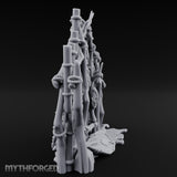 Mask-Nailed Vine-Tangled Tribal Bamboo Wall Scene Miniature for Dungeons and Dragons, Pathfinder or other TTRPGs