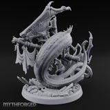 Mast Rending Rotting Sea Slitherdrake Miniature for Dungeons and Dragons, Pathfinder or other TTRPGs