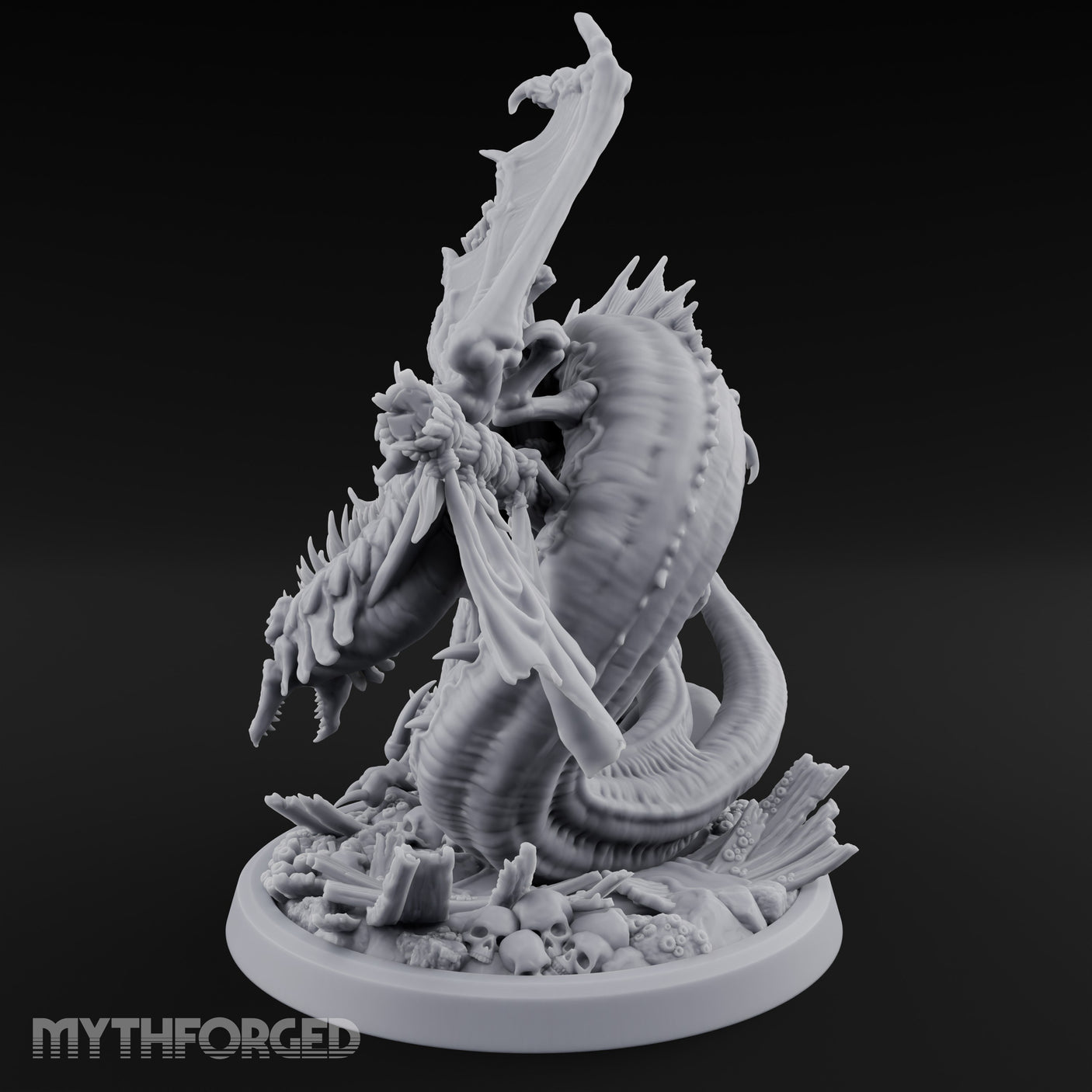Mast Rending Rotting Sea Slitherdrake Miniature for Dungeons and Dragons, Pathfinder or other TTRPGs