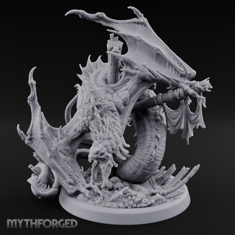 Mast Rending Rotting Sea Slitherdrake Miniature for Dungeons and Dragons, Pathfinder or other TTRPGs