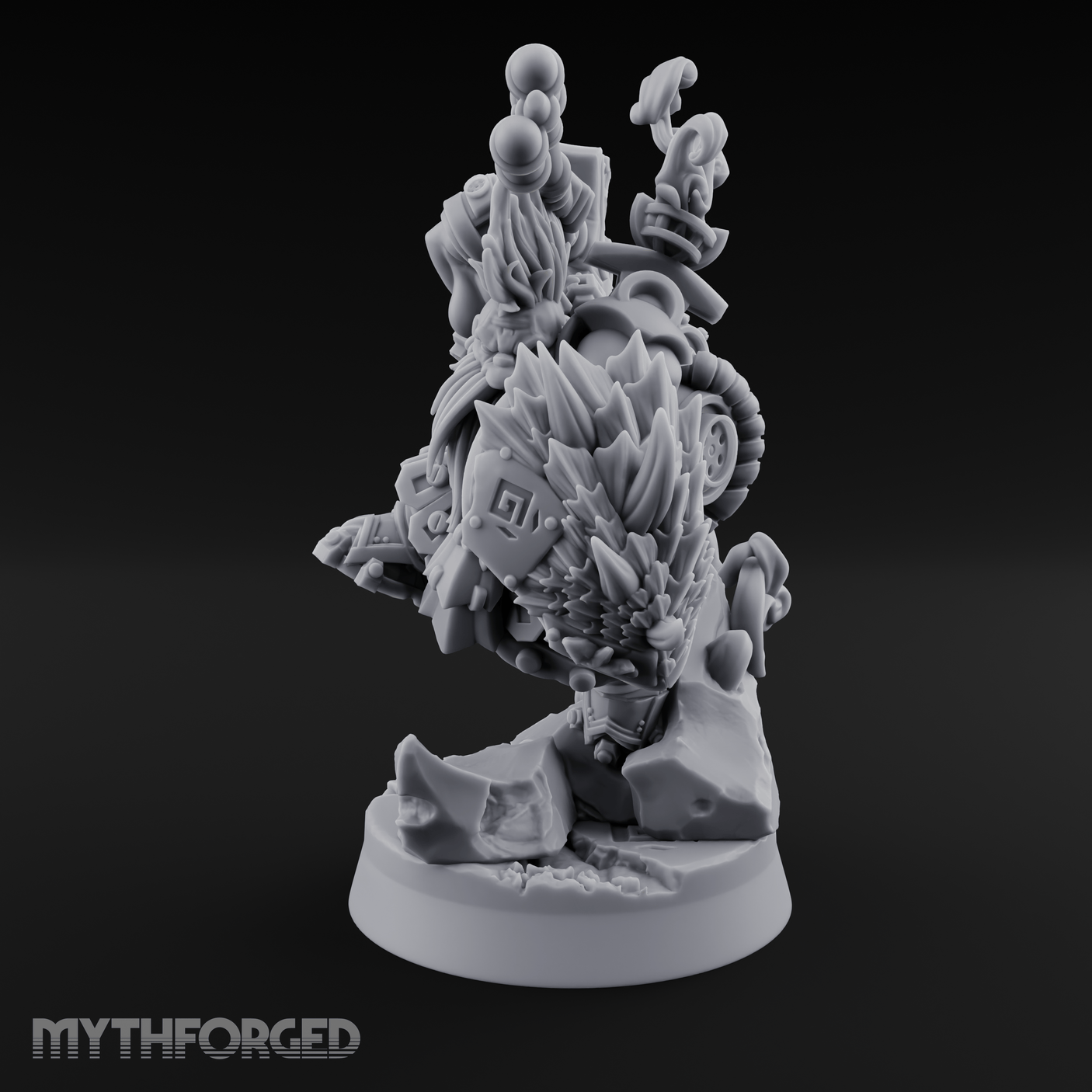 Steam Powered Dwarf Fighter Miniature for Dungeons and Dragons, Pathfinder or other TTRPGs