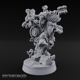 Steam Powered Dwarf Fighter Miniature for Dungeons and Dragons, Pathfinder or other TTRPGs