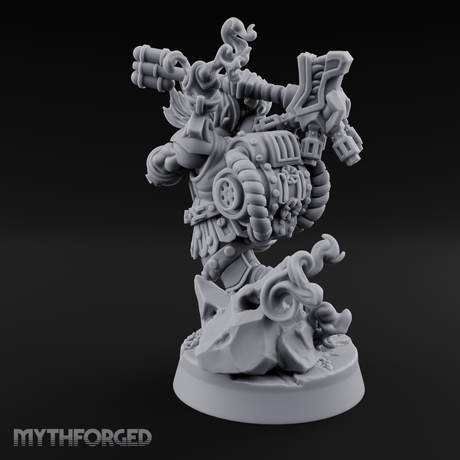 Steam Powered Dwarf Fighter Miniature for Dungeons and Dragons, Pathfinder or other TTRPGs