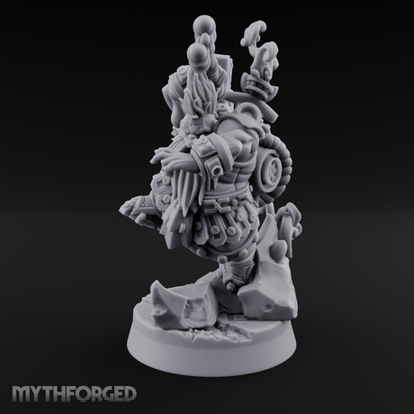 Steam Powered Dwarf Fighter Miniature for Dungeons and Dragons, Pathfinder or other TTRPGs