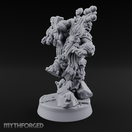 Steam Powered Dwarf Fighter Miniature for Dungeons and Dragons, Pathfinder or other TTRPGs
