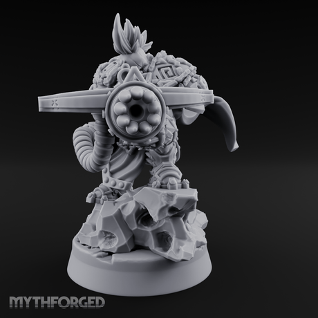Gatling Core Spinning Dwarf Sentinel Miniature for Dungeons and Dragons, Pathfinder or other TTRPGs