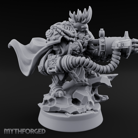 Gatling Core Spinning Dwarf Sentinel Miniature for Dungeons and Dragons, Pathfinder or other TTRPGs