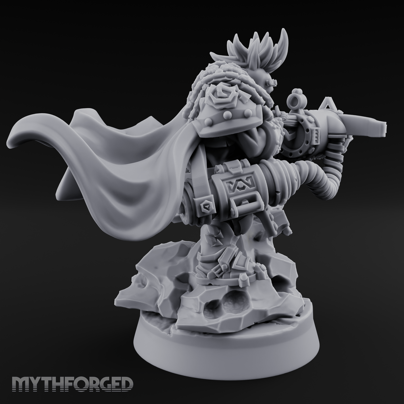 Gatling Core Spinning Dwarf Sentinel Miniature for Dungeons and Dragons, Pathfinder or other TTRPGs