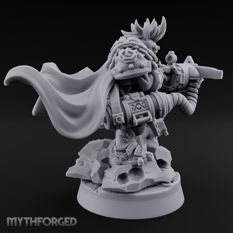 Gatling Core Spinning Dwarf Sentinel Miniature for Dungeons and Dragons, Pathfinder or other TTRPGs