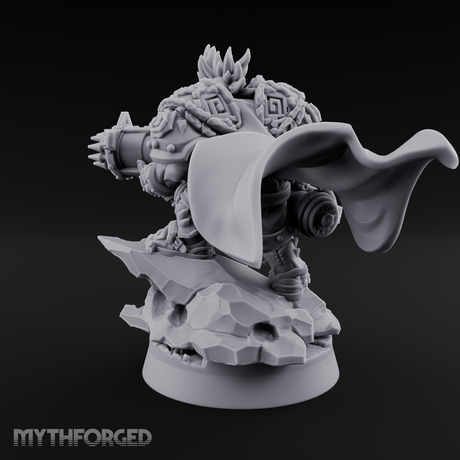 Gatling Core Spinning Dwarf Sentinel Miniature for Dungeons and Dragons, Pathfinder or other TTRPGs