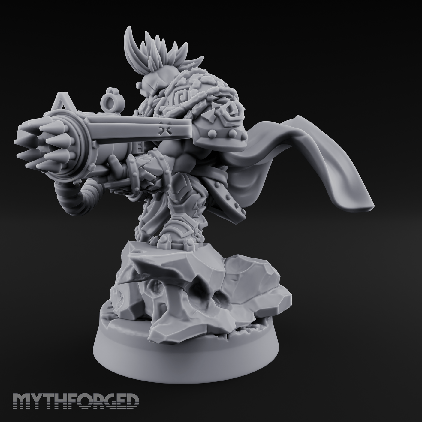 Gatling Core Spinning Dwarf Sentinel Miniature for Dungeons and Dragons, Pathfinder or other TTRPGs