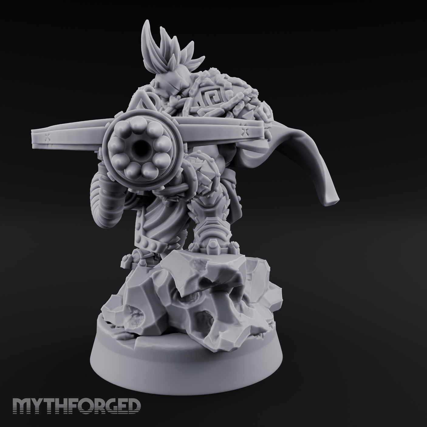 Gatling Core Spinning Dwarf Sentinel Miniature for Dungeons and Dragons, Pathfinder or other TTRPGs