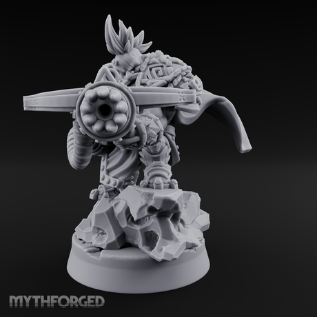 Gatling Core Spinning Dwarf Sentinel Miniature for Dungeons and Dragons, Pathfinder or other TTRPGs