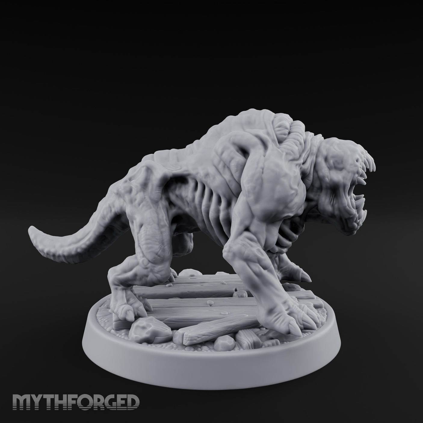 Maw-Lunging Fang-Splaying Sea Wolf Miniature for Dungeons and Dragons, Pathfinder or other TTRPGs