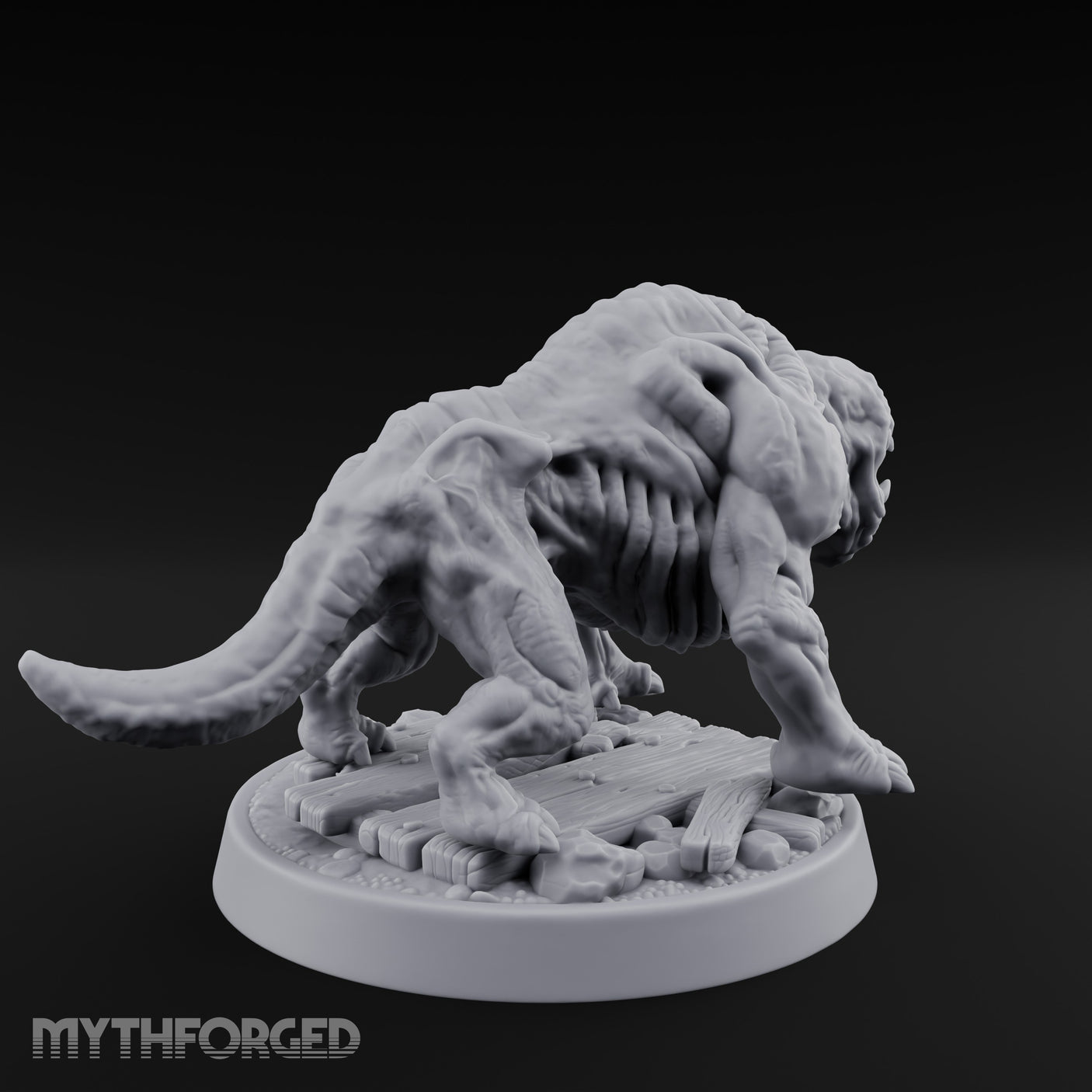 Maw-Lunging Fang-Splaying Sea Wolf Miniature for Dungeons and Dragons, Pathfinder or other TTRPGs