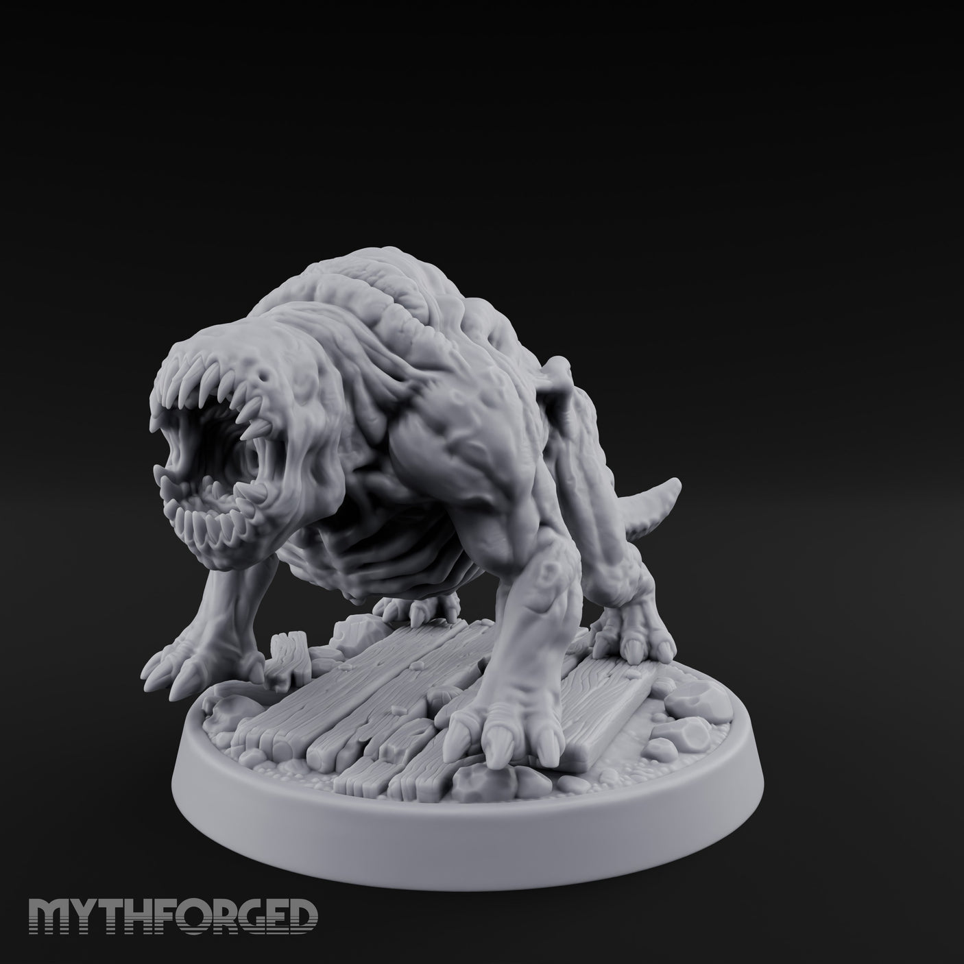 Maw-Lunging Fang-Splaying Sea Wolf Miniature for Dungeons and Dragons, Pathfinder or other TTRPGs