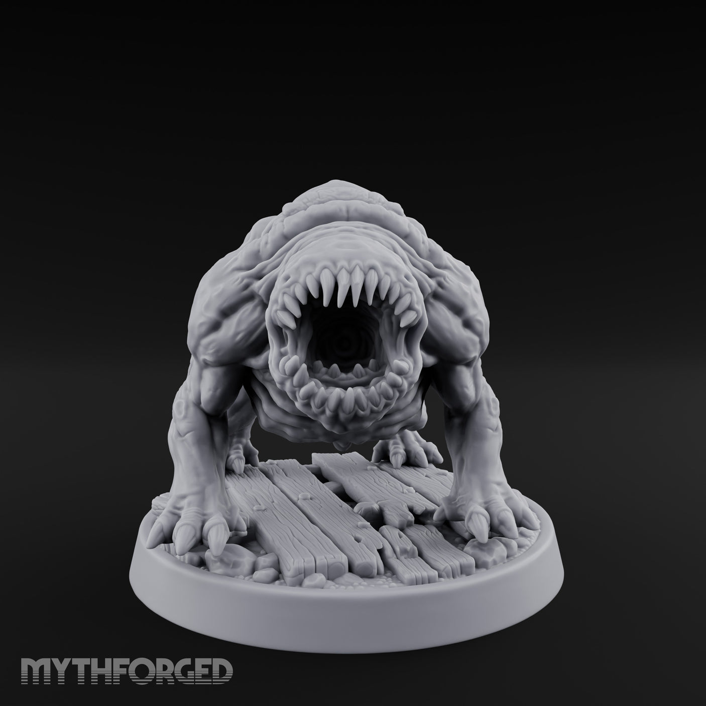 Maw-Lunging Fang-Splaying Sea Wolf Miniature for Dungeons and Dragons, Pathfinder or other TTRPGs