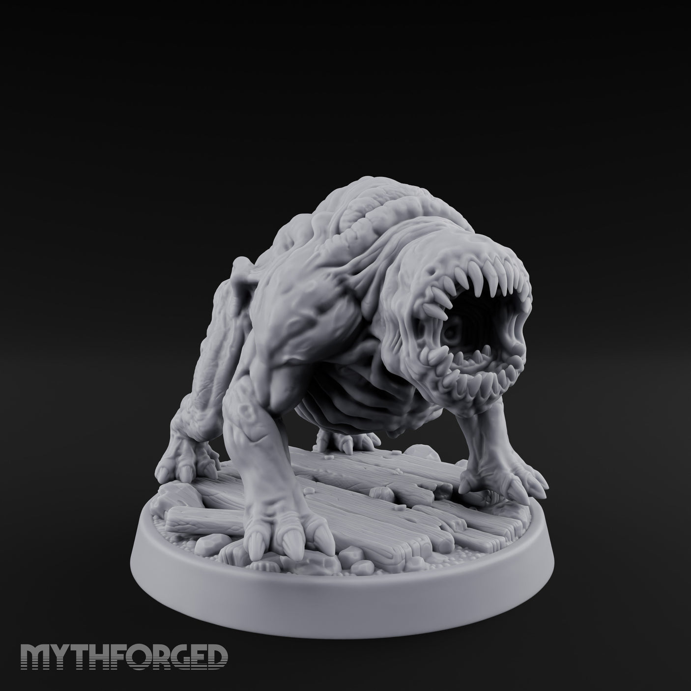Maw-Lunging Fang-Splaying Sea Wolf Miniature for Dungeons and Dragons, Pathfinder or other TTRPGs